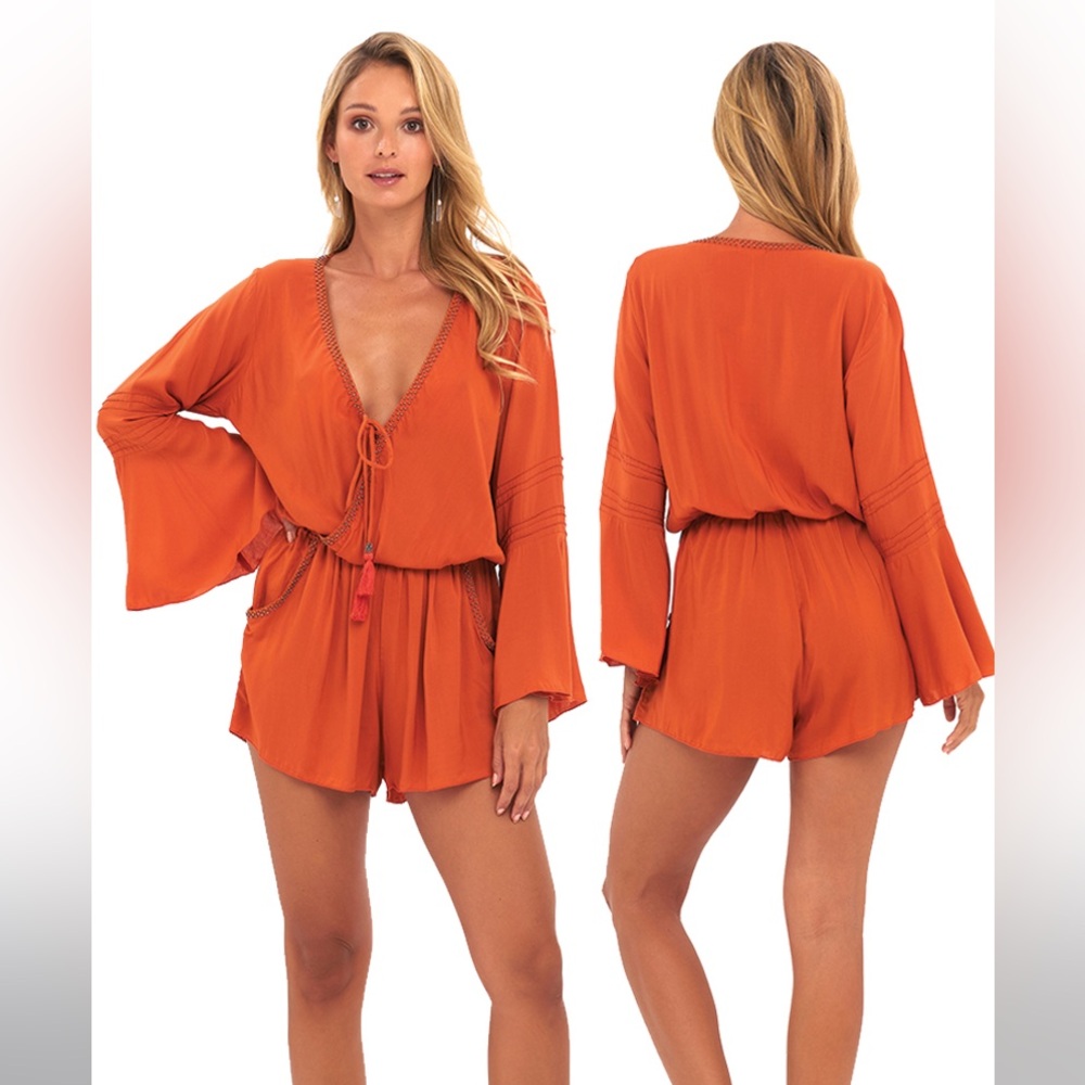 KHUSH Kaia Romper Black-on-Black Tie Dye Size Small